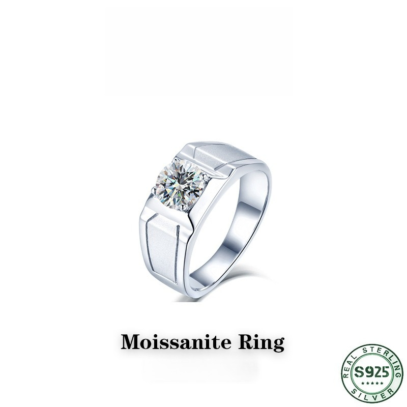 Moissanite Engagement Ring 1 Carat - Anello in argento sterling 925 molto
