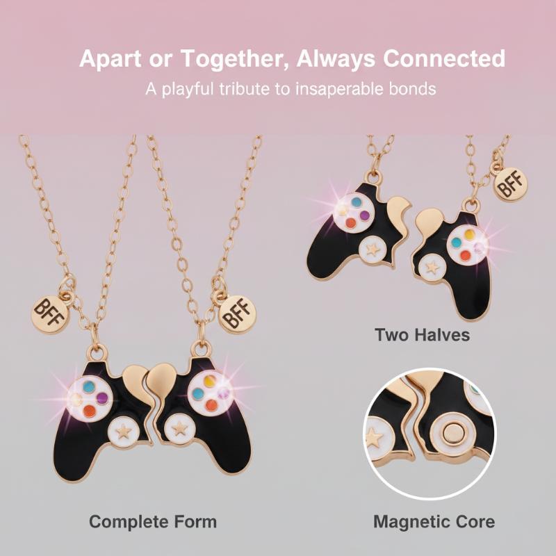 Magnetic Couple Matching Necklaces - Collana con ciondolo a forma di