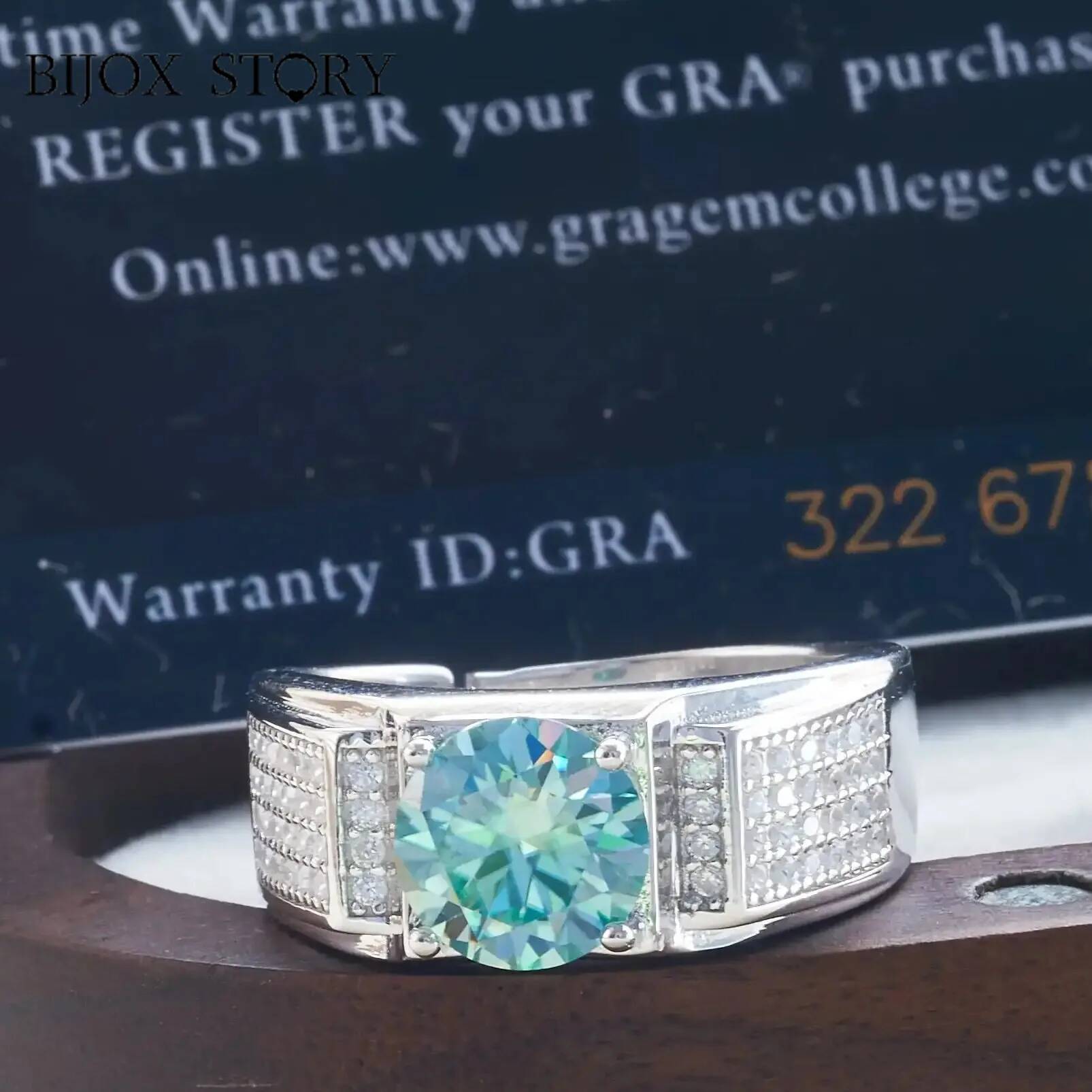 Moissanite Engagement Ring 1 Carat - Anello da uomo in moissanite di