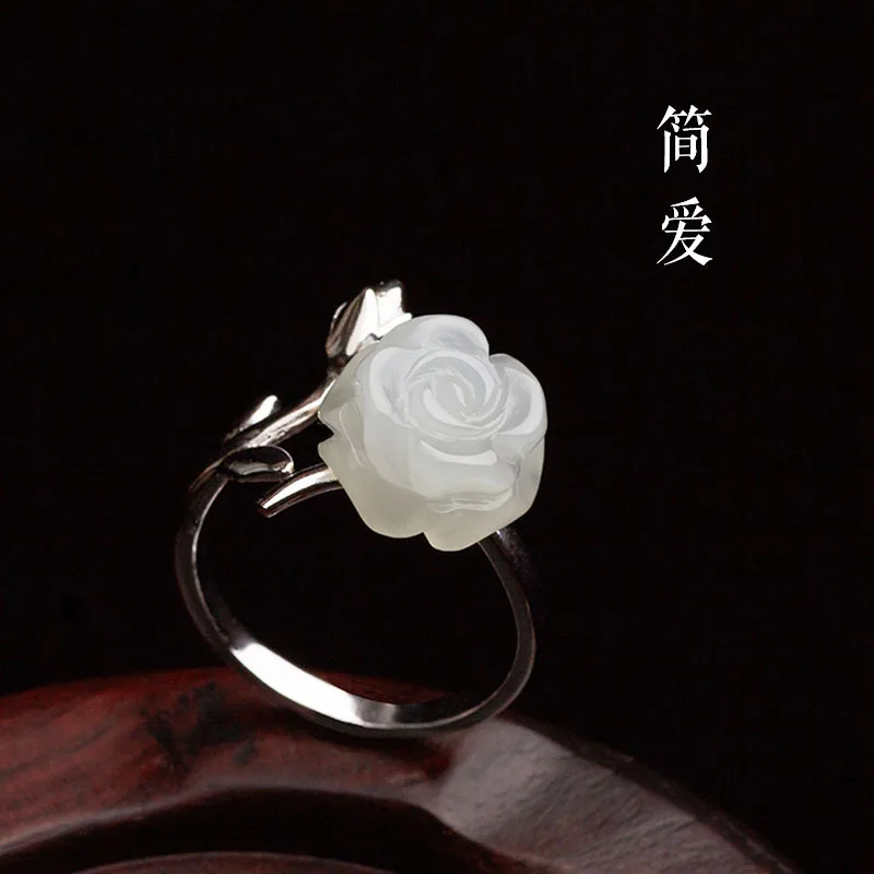Rings - Giada rosa anelli gioielli donne cinesi