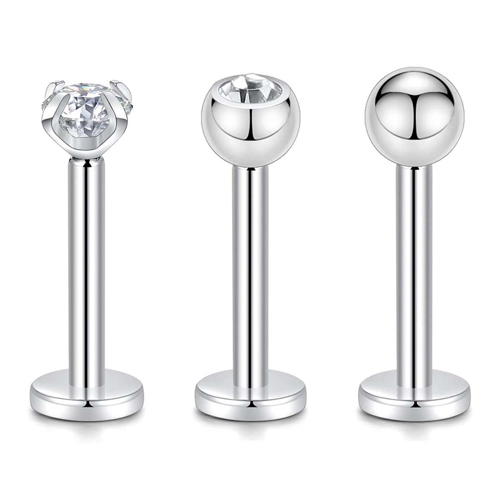 Body Jewelry - WKOUD 3 pz 16g cristallo Labret