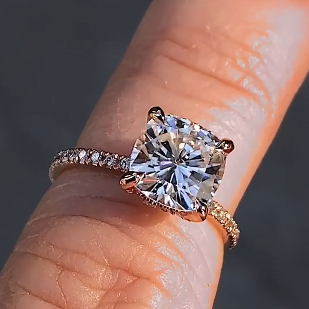Moissanite Engagement Ring 1 Carat - Anello di fidanzamento per anniversario di