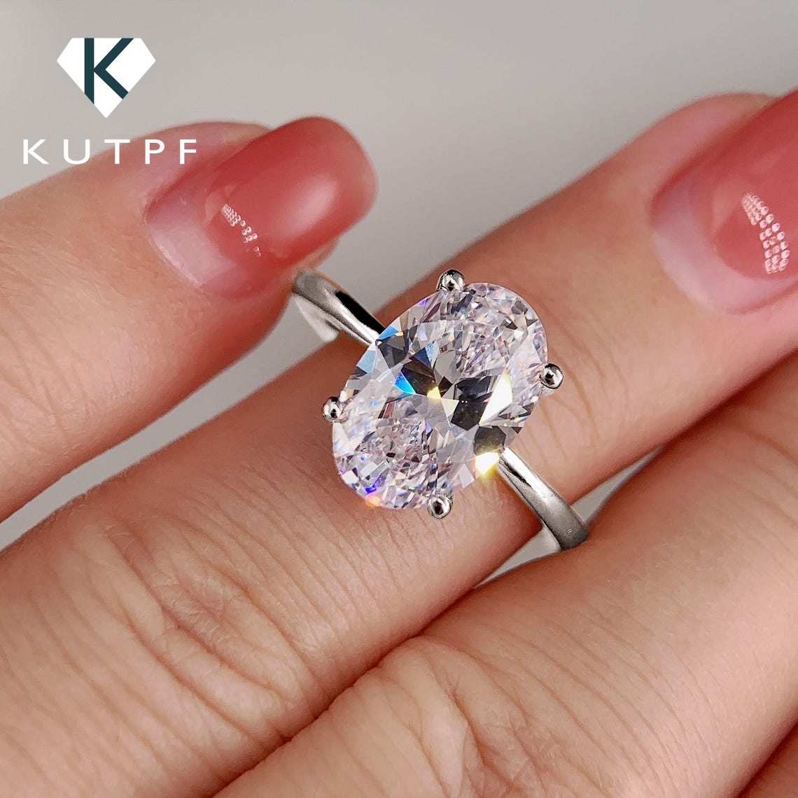 Moissanite Engagement Ring 1 Carat - Anelli di fidanzamento Moissanite taglio ovale