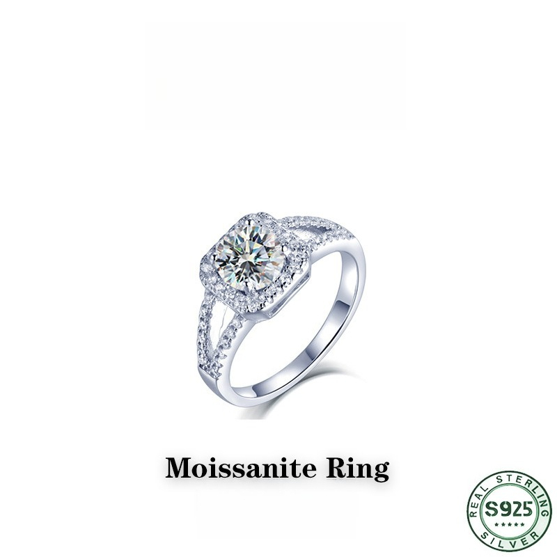 Moissanite Engagement Ring 1 Carat - Anello con diamante moissanite da 1