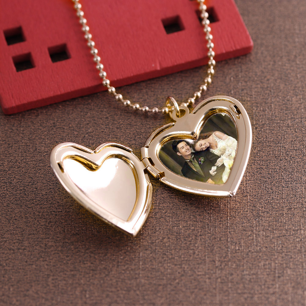 Heart Locket Necklace Photo - HOOH 1PC a forma di cuore