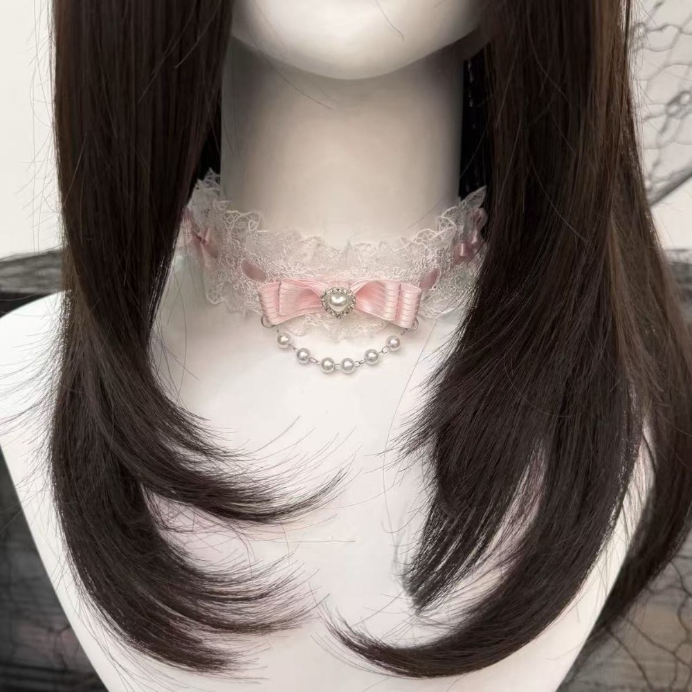 Pearl Choker Necklace Vintage - Collana girocollo alla moda con fiocco