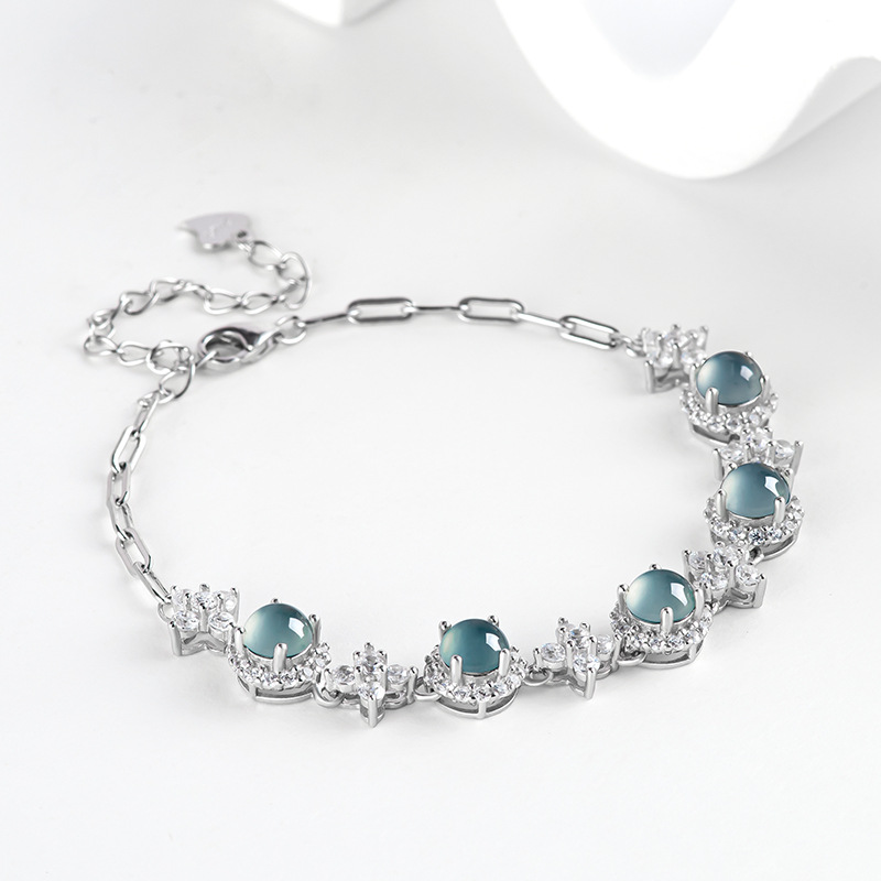 Bracelets - Bracciale in giadeite blu Myanmar Bracciale