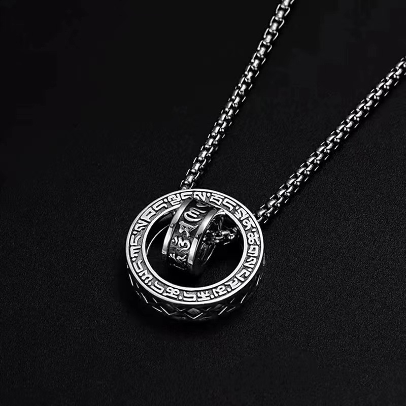 925 Sterling Silver Chain Necklace Men - Collana con Ciondolo in Argento Sterling