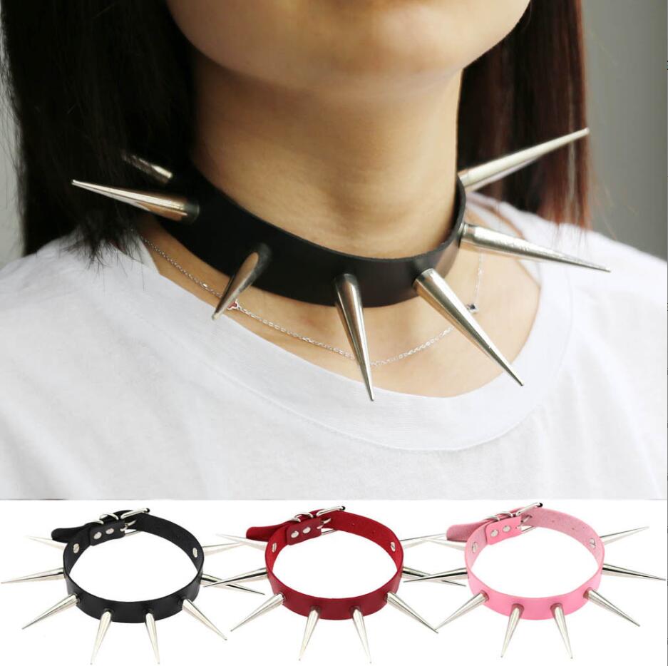 Goth Punk Spike Choker - Emo Spike Choker Collare punk Donna