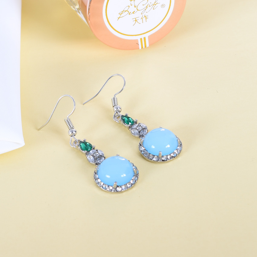Earrings - Orecchini in giada naturale blu Amuleto