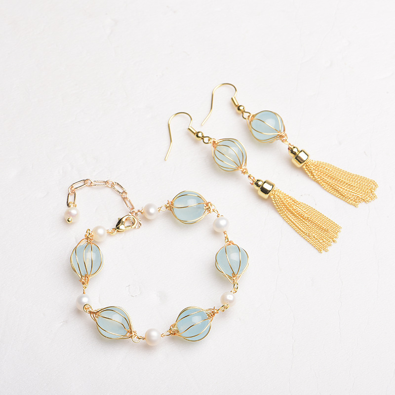 Earrings - Orecchini con perline di giada naturale