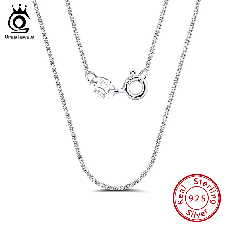 925 Sterling Silver Chain Necklace Men - ORSA JEWELS Collana a catena laterale