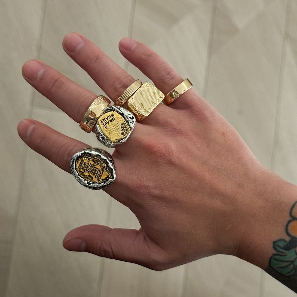 Vintage Punk Knuckle Rings Set - Set di anelli da dito, 6