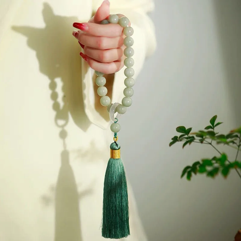 Bracelets - Green Jade Stone 12mm Beads nappa