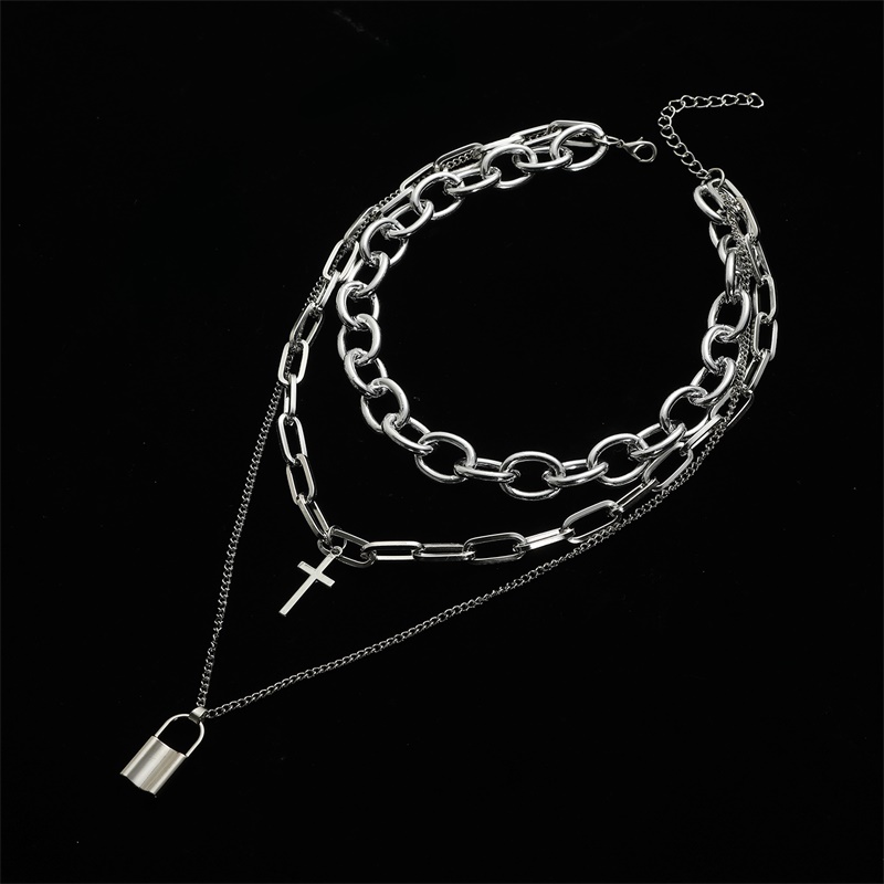 FNQUFUJ Collana a catena punk  - Layered Pendant Necklace Aesthetic recensione e prezzo
