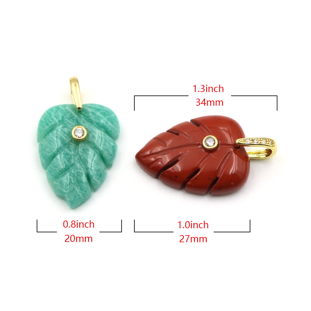 Ciondoli a Forma di Foglia all - Crystal Pendant Necklace Natural Stone recensione e prezzo