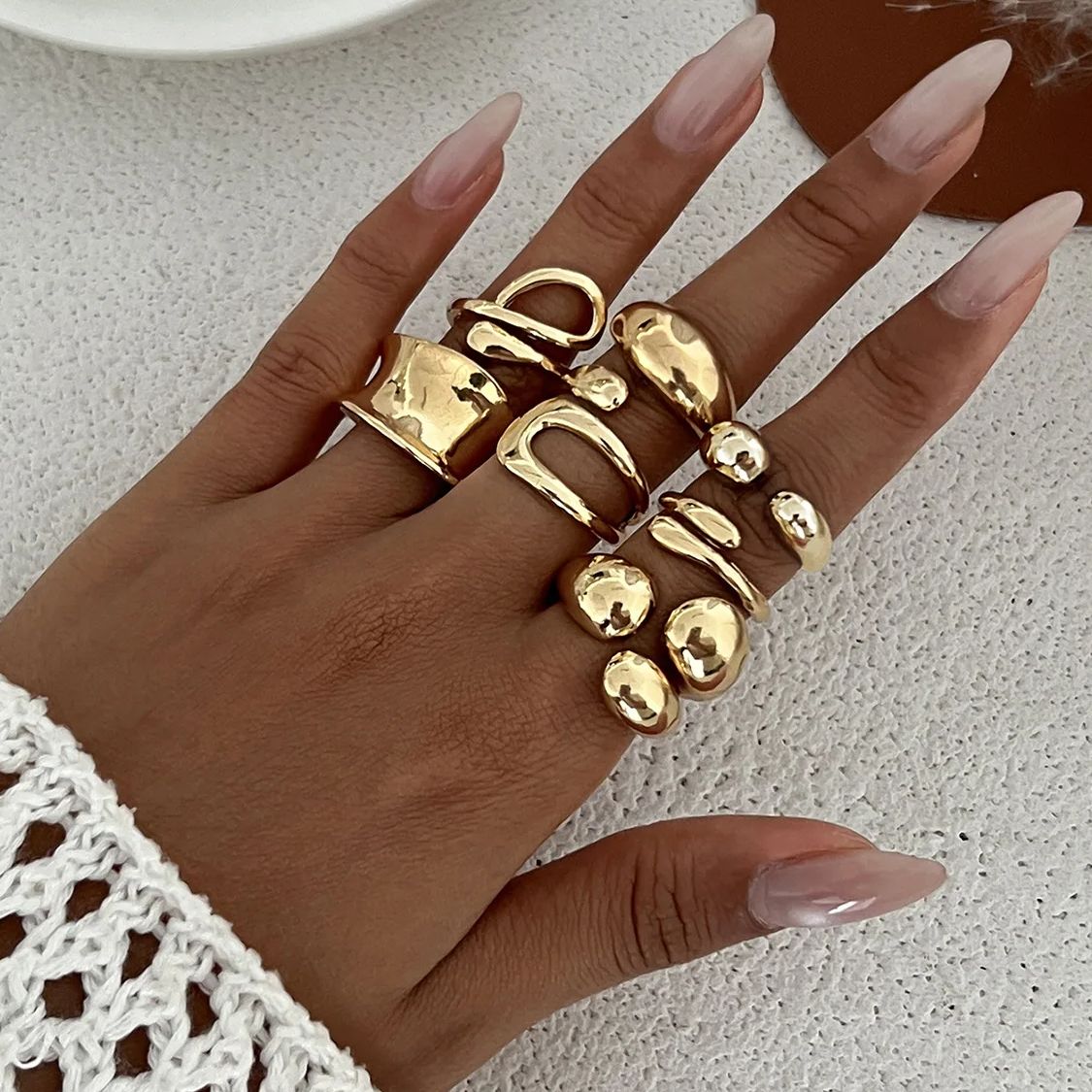 DIEZI Un set di anelli a snodo - Vintage Punk Knuckle Rings Set recensione e prezzo