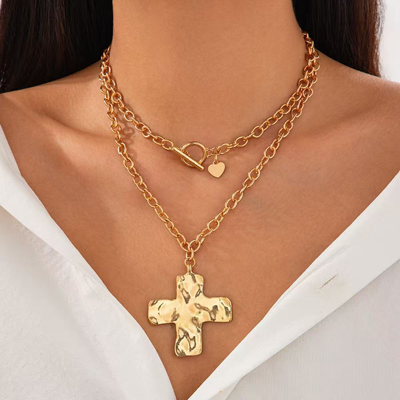 Collana a strati con croce dor - Cross Pendant Necklace Gold recensione e prezzo