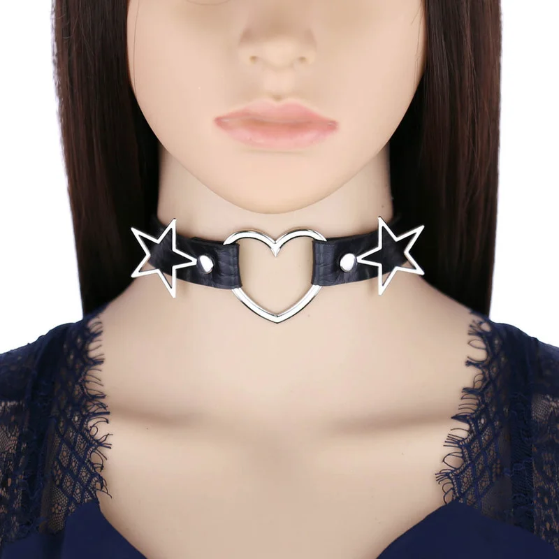 Decopunk Punk PU Pelle Cuore S - Goth Punk Spike Choker recensione e prezzo
