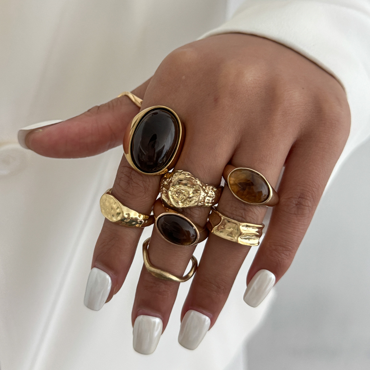 8 Pz/set Vintage Ambra Strass  - Vintage Punk Knuckle Rings Set recensione e prezzo