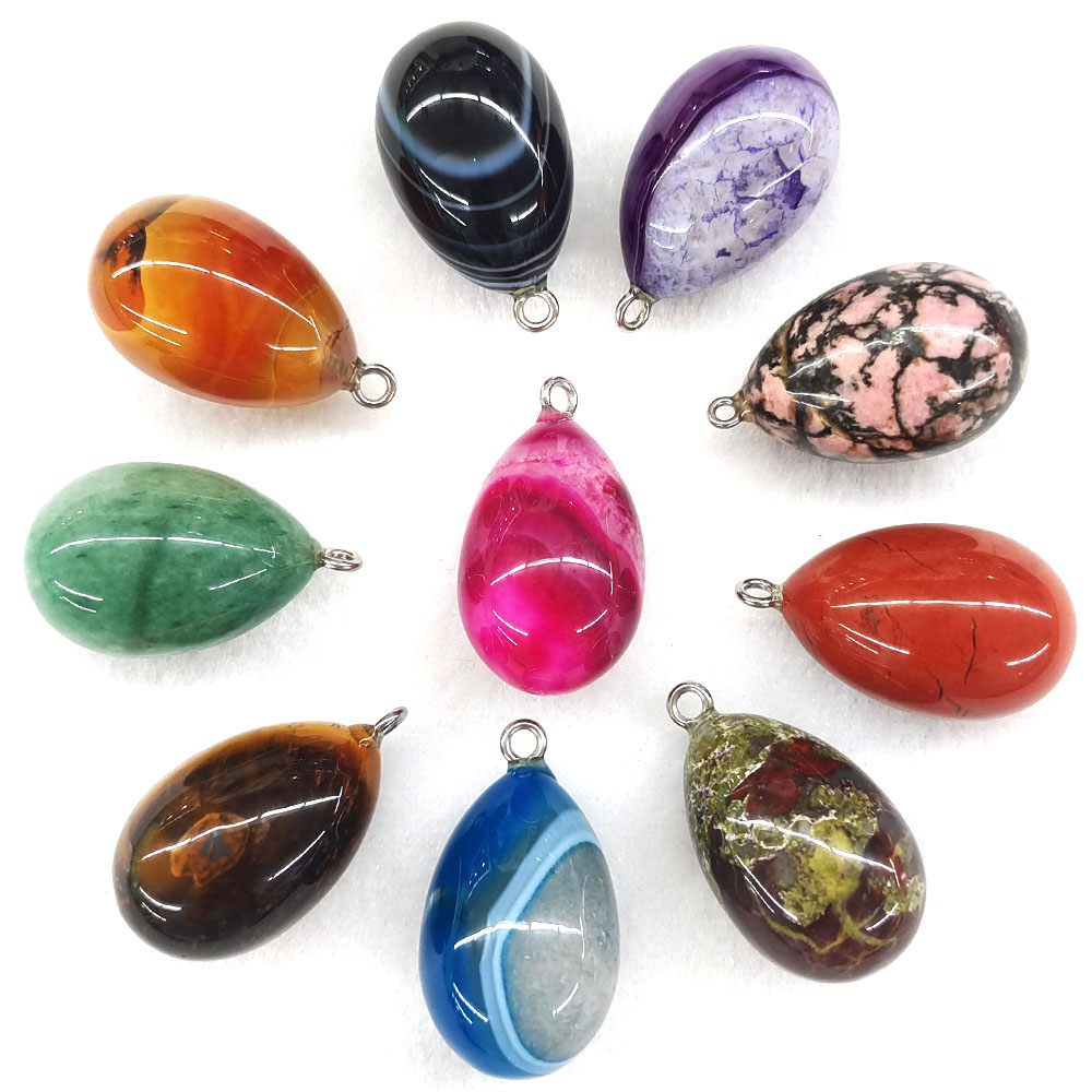 Ciondolo a forma di uovo, dime - Crystal Pendant Necklace Natural Stone recensione e prezzo