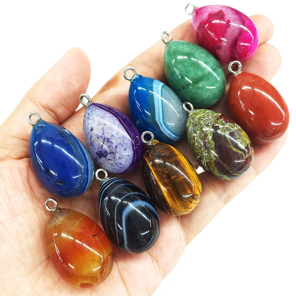 Ciondolo a forma di uovo, dime - Crystal Pendant Necklace Natural Stone recensione e prezzo