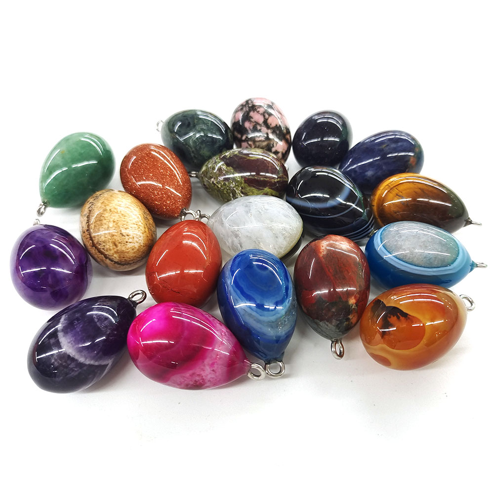 Ciondolo a forma di uovo, dime - Crystal Pendant Necklace Natural Stone recensione e prezzo