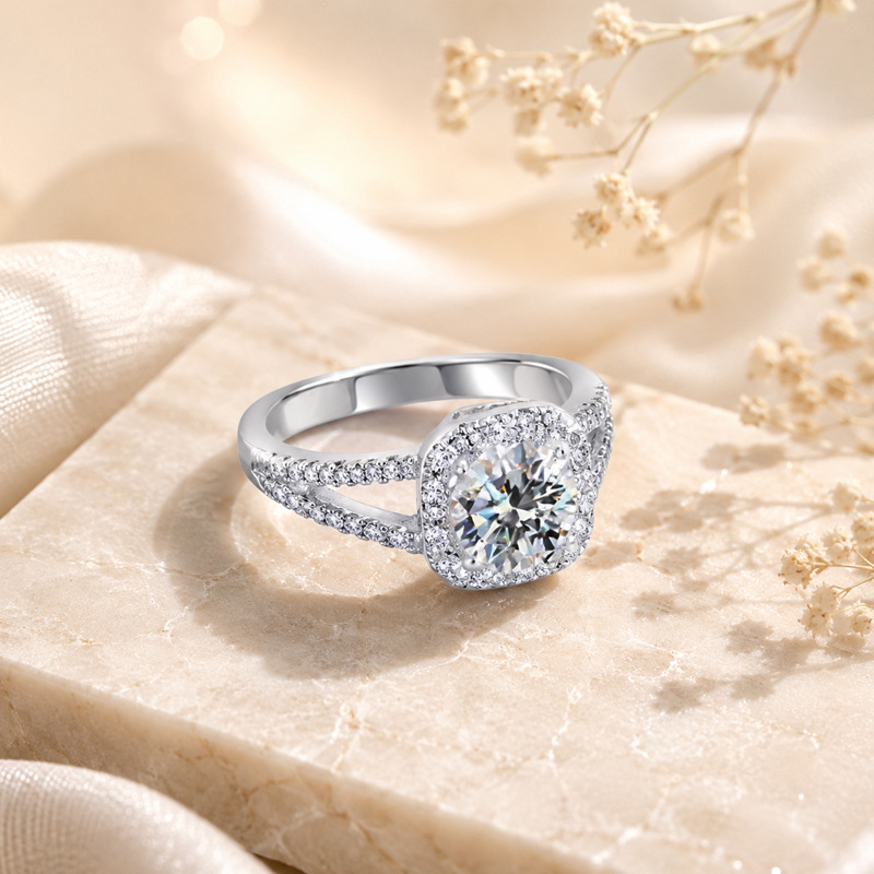 Anello con diamante moissanite - Moissanite Engagement Ring 1 Carat recensione e prezzo