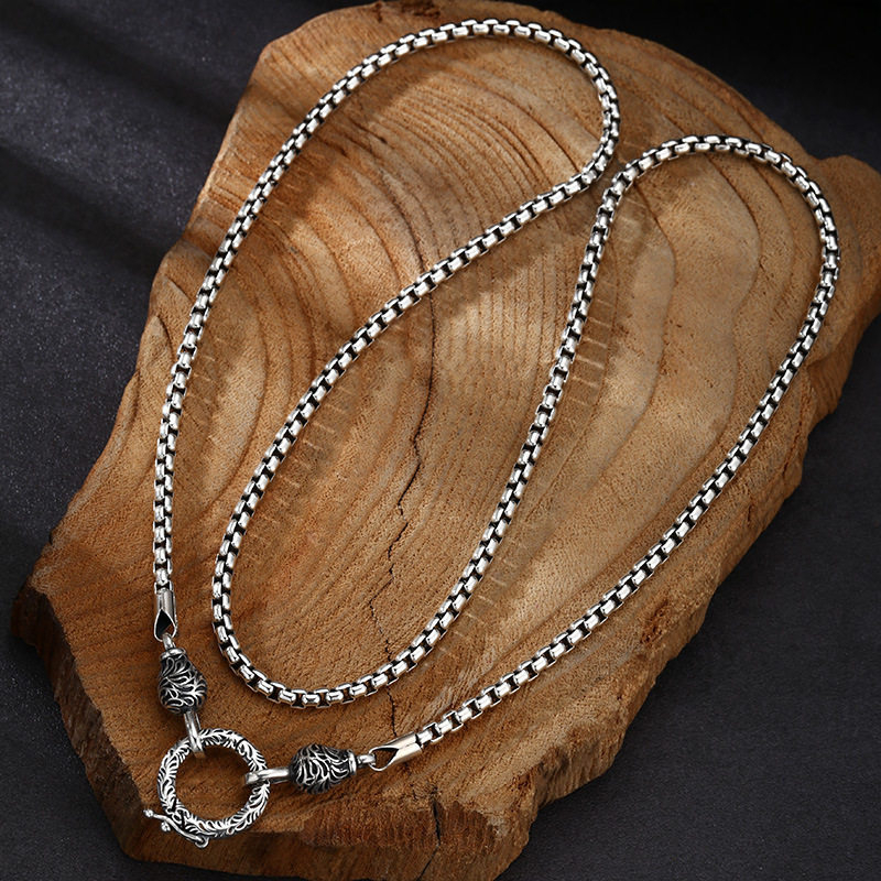 OUYADI Collana a Catena Retrò  - 925 Sterling Silver Chain Necklace Men recensione e prezzo