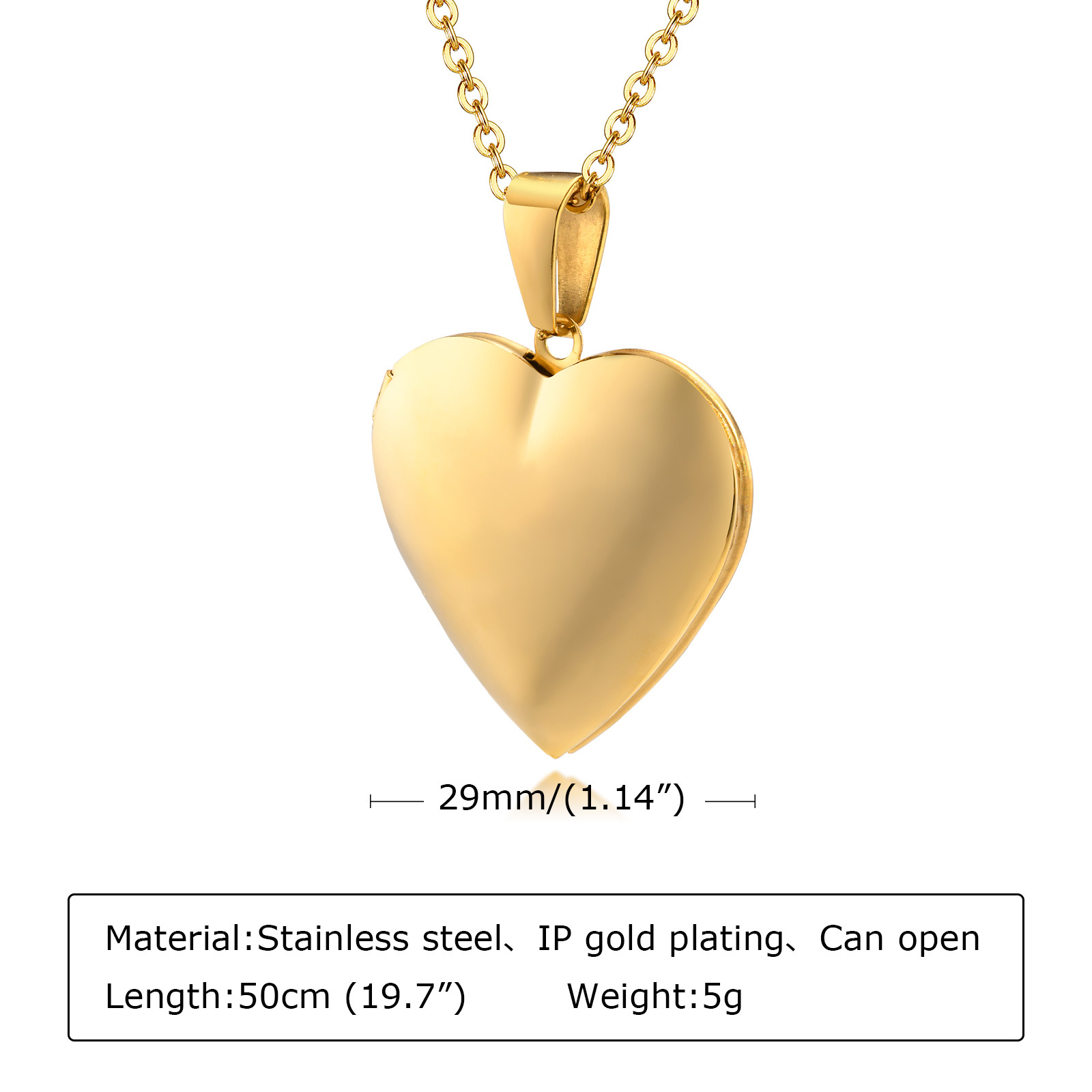 Gioielli in acciaio inossidabi - Heart Locket Necklace Photo recensione e prezzo