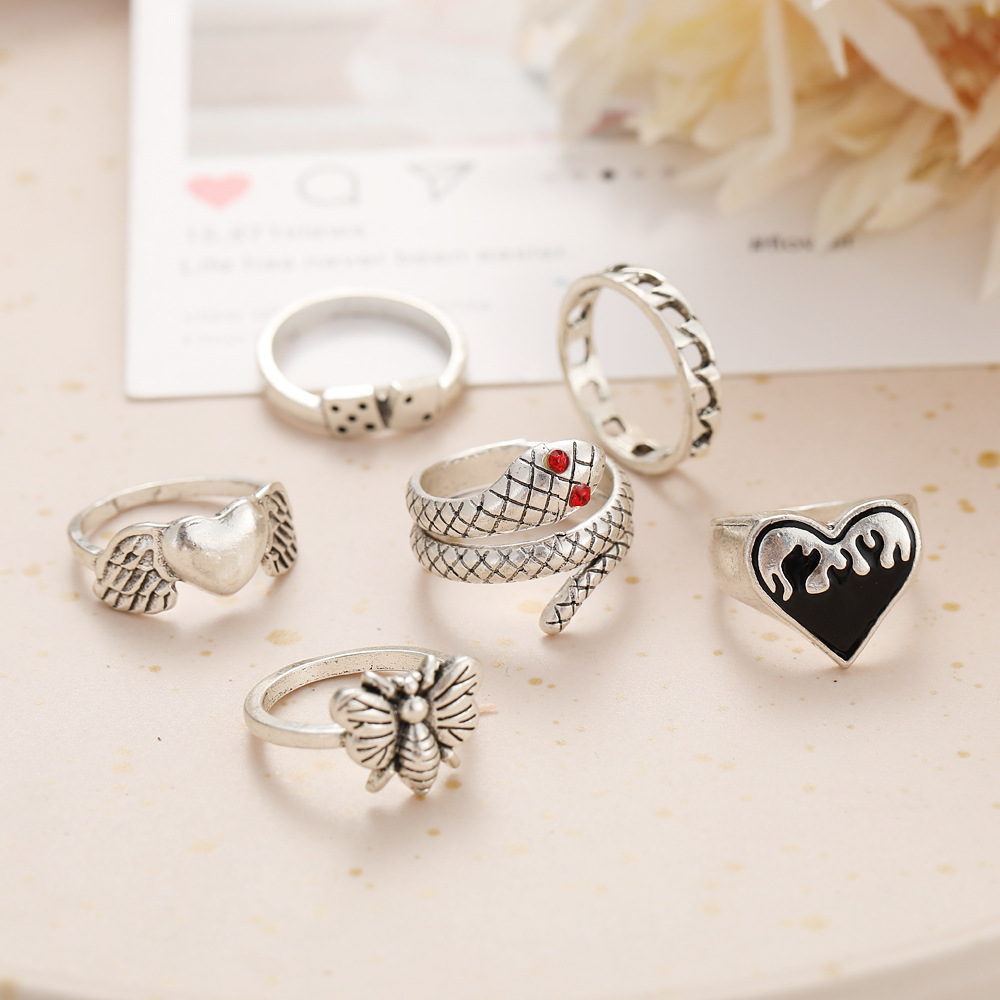 Set di 6 anelli vintage punk a - Vintage Punk Knuckle Rings Set recensione e prezzo