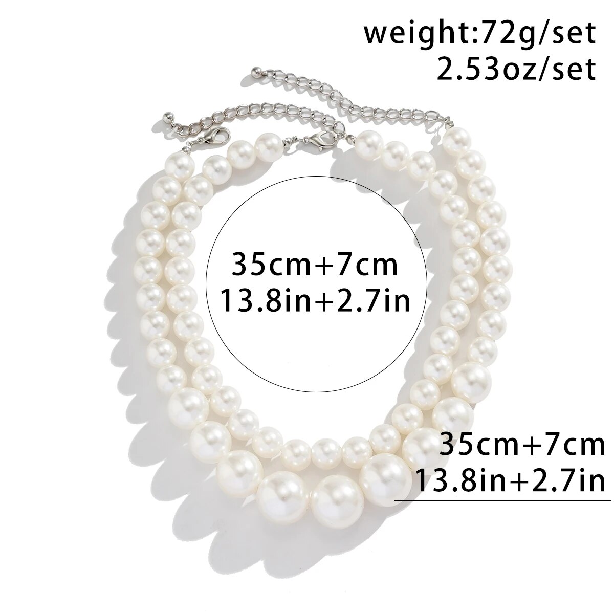 2 Pz/set Esagerato Grande Imit - Pearl Choker Necklace Vintage recensione e prezzo
