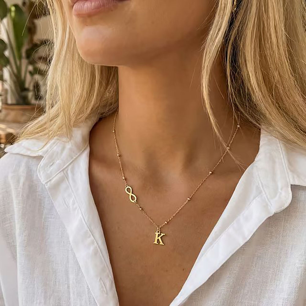 Collana con Ciondolo Personali - Initial Letter Necklace 18K Gold recensione e prezzo
