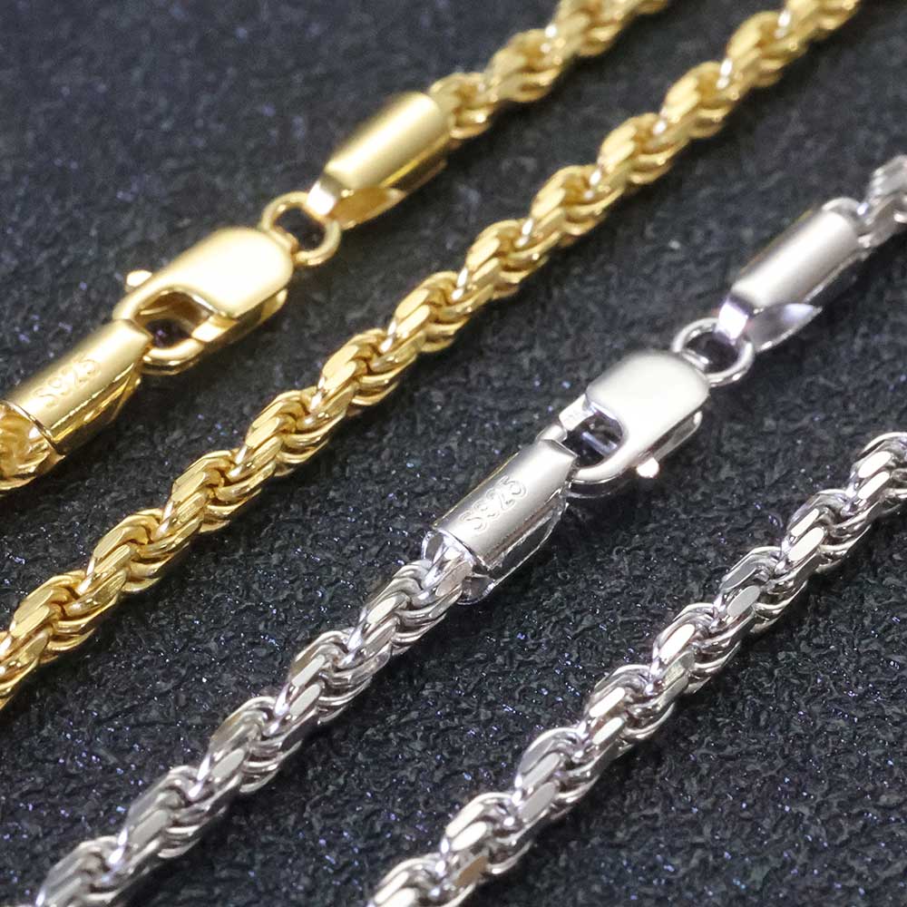 ESKEEM 3MM/5mm Uomo Donna PVD  - 925 Sterling Silver Chain Necklace Men recensione e prezzo