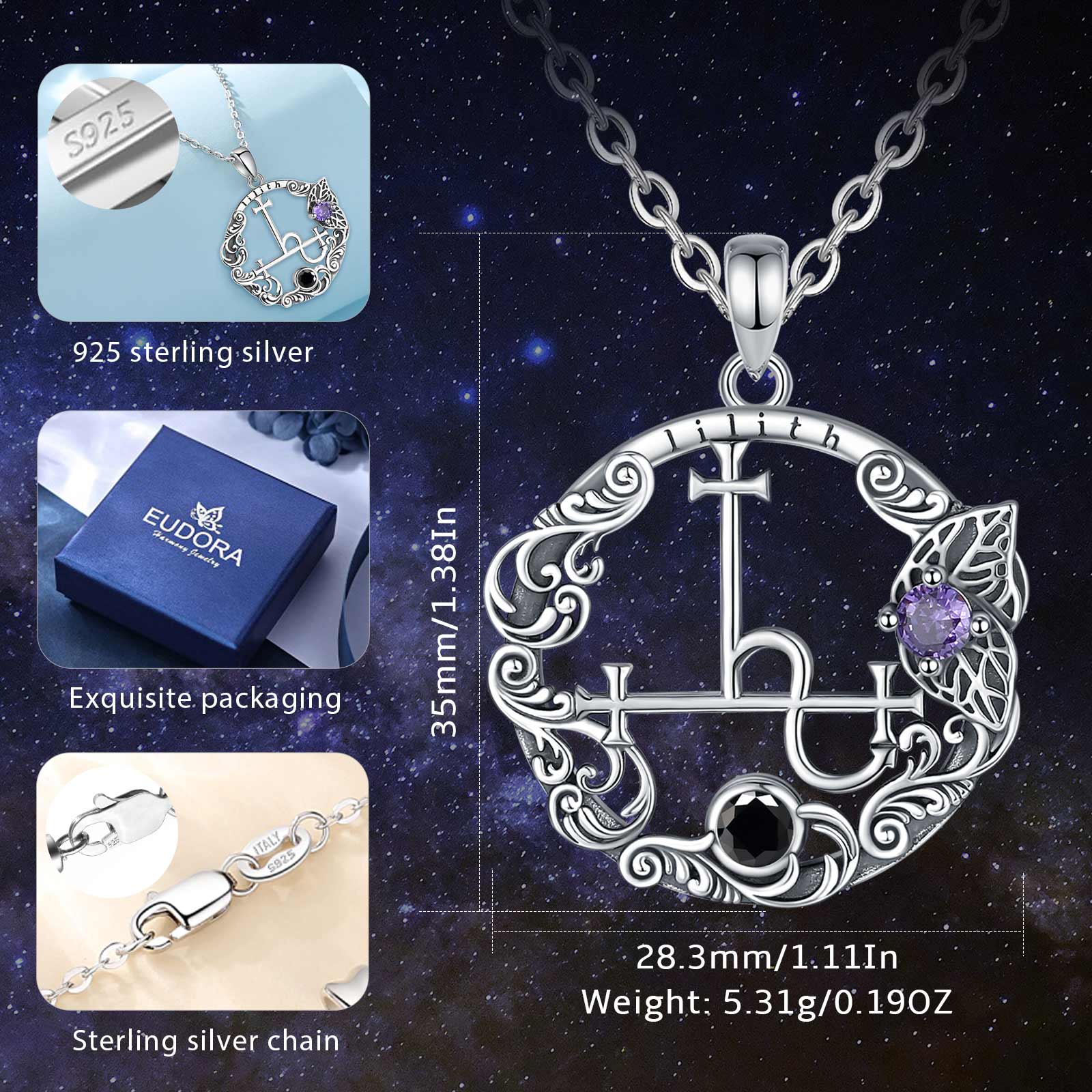 Eudora Collana in argento ster - 925 Sterling Silver Chain Necklace Men recensione e prezzo
